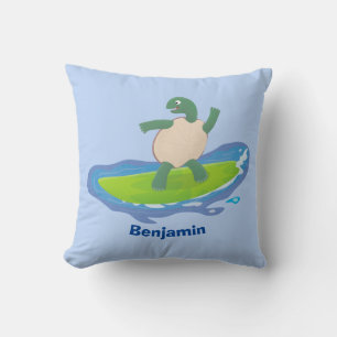 Almofada Cartografia de surf de tartaruga engraçada