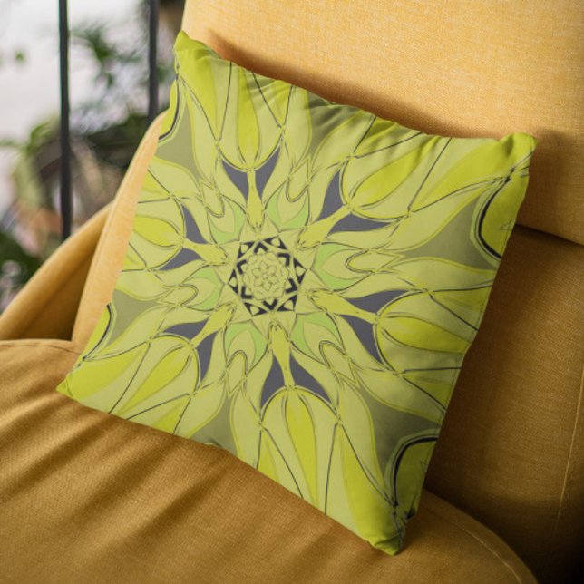 Almofada Cartografia Mandala Flor Verde (Criador carregado)