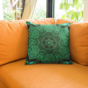 Almofada Cartografia Mandala Flor Verde