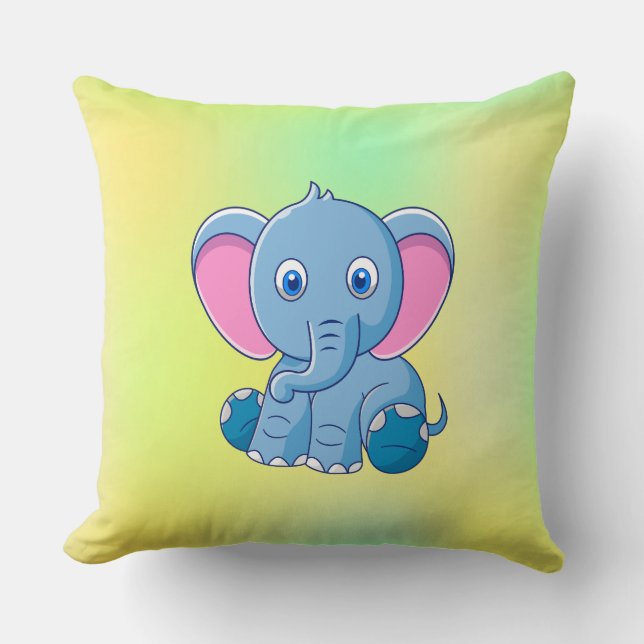 Almofada Cartoon Baby Elephant Clipart-64832 (Frente)