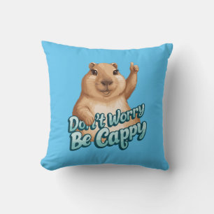 Almofada Cartoon Capybara Não se preocupe em ser Cappy