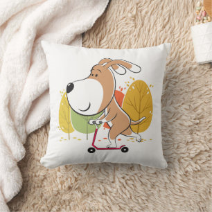 Almofada Cartoon Cute Dog Puppy Kick Parque de outono
