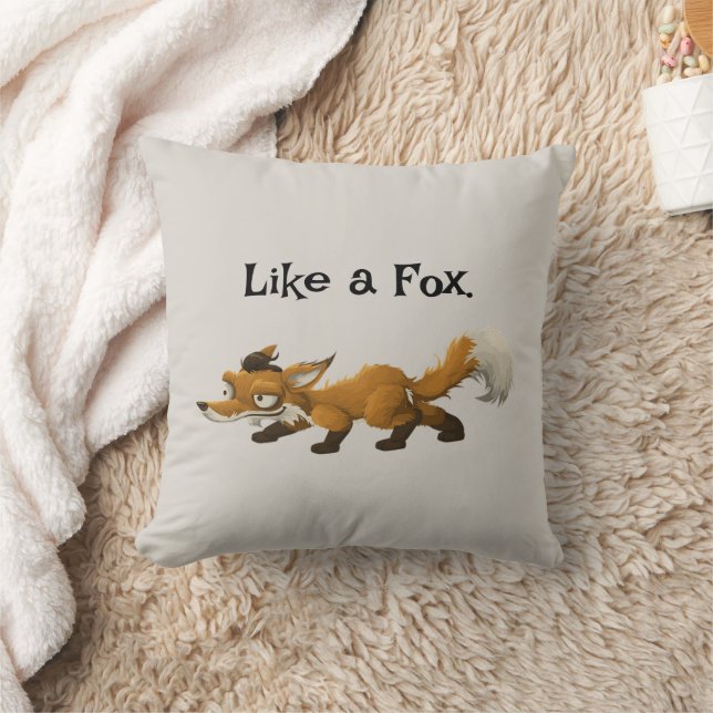 Almofada Cartoon da Raposa Clever - Design "Like a Fox" (Co (Cobertor)