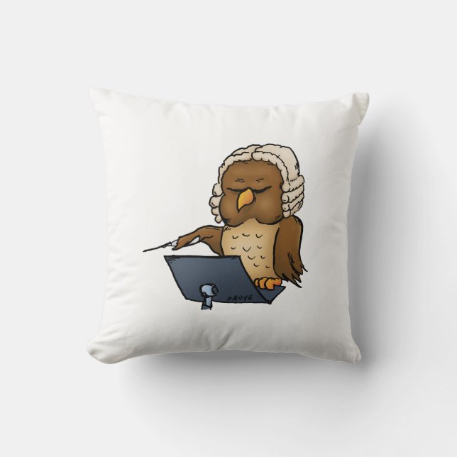 Almofada Cartoon de Condutor da Coruja Funny (Frente)