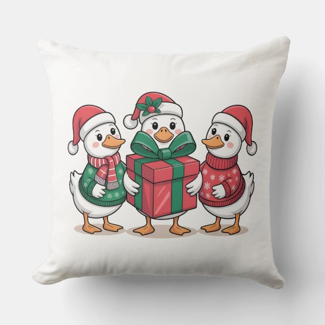 Almofada Cartoon de Patos de Natal Bonitos Art-68105 (Frente)