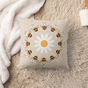 Almofada Cartoon Engraçada Engraçada Abelha Honeycomb