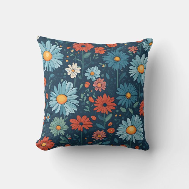 Almofada Cartoon Floral Azul (Frente)