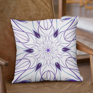 Almofada Cartoon Mandala Flor Branco e Puro