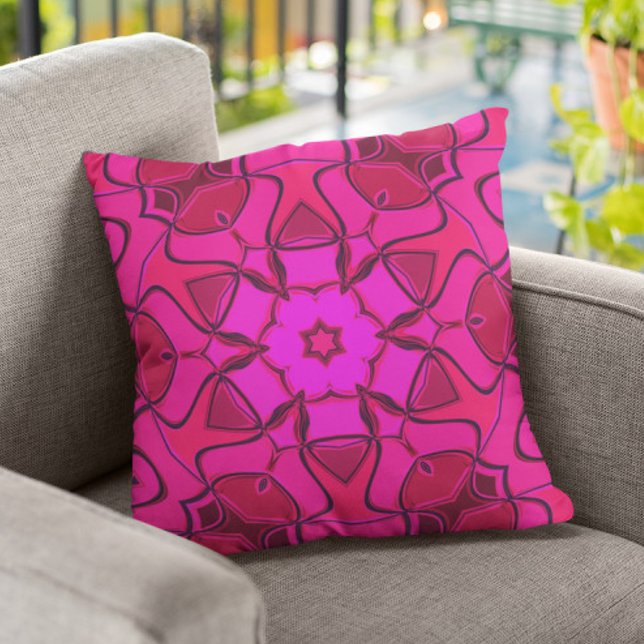 Almofada Cartoon Mandala Flor Rosa (Criador carregado)