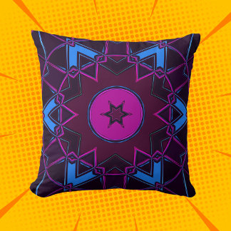 Almofada Cartoon Mandala Puro Rosa e Azul