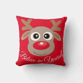 Almofada Cartoon Reindeer Inspirational Cute
