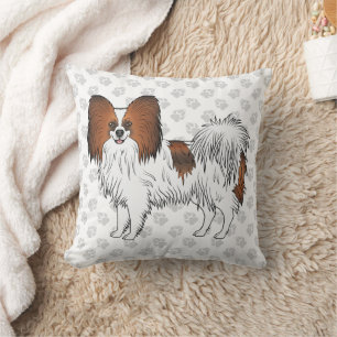 Almofada Cartoon Vermelho Sable Papillon Cão Cachorro Com P