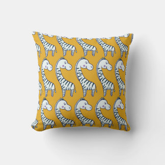 Almofada Cartoon zebras: padrão de fundo amarelo.