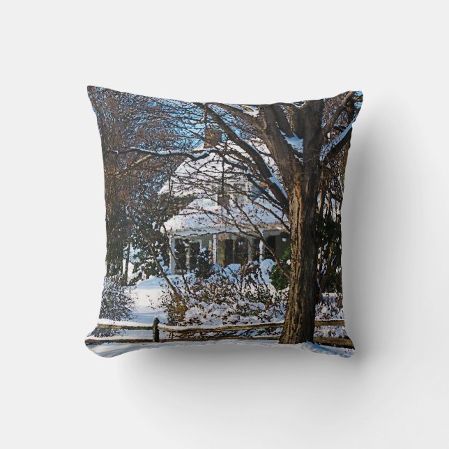 Almofada Casa Após a Tempestade de Neve (Frente)