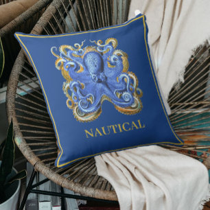 Almofada Casa Náutica Azul Octopus Boat Beach