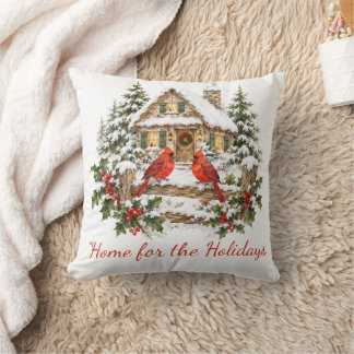 Almofada Casa Para As Festas De Natal Cabana Cardinal