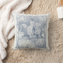 Almofada Casa Romântica de Menina Equestre em Azul Delft Co