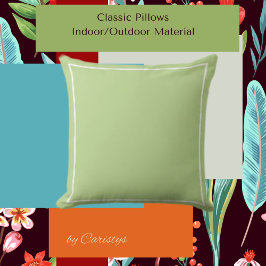 Almofada Casa Verde Sólida com Trilha Branca