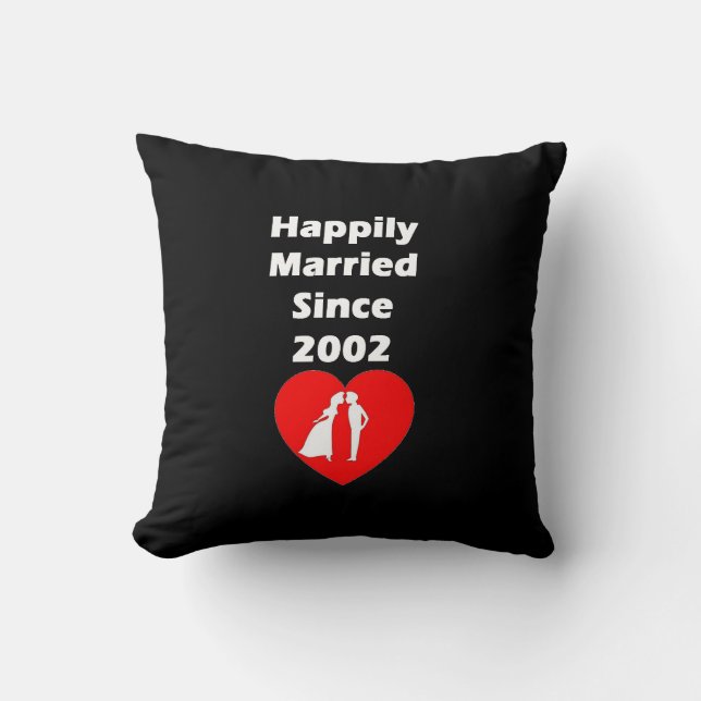 Almofada Casado feliz desde 2002 (Frente)