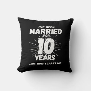 Almofada Casais Casados há 10 Anos Engraçado 10º Aniversári