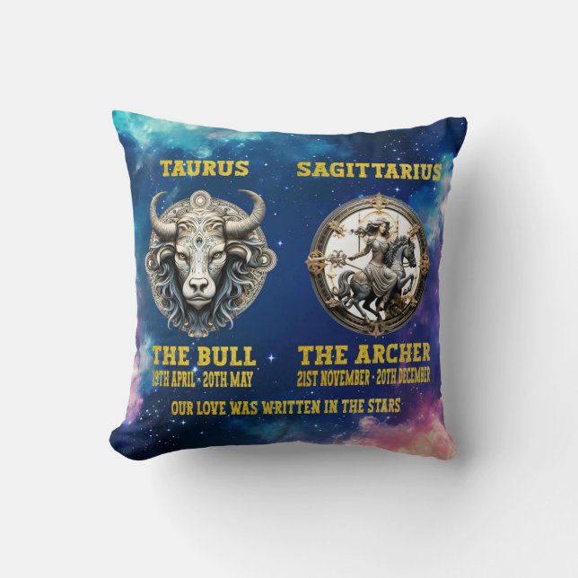 Almofada Casais - Cushion Personalizado de Sinal Zodiac Sta (Frente)