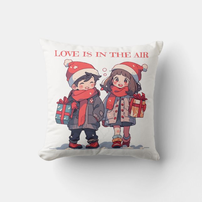 Almofada Casal de Natal - O amor está no ar (Frente)