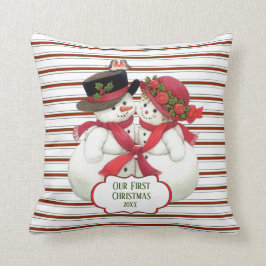 Almofada Casal De Neve E Bandas De Canas De Doces