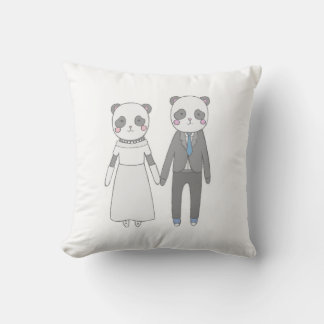 Almofada Casal de Noivos Panda Fofo – Noiva & Noivo Kawaii