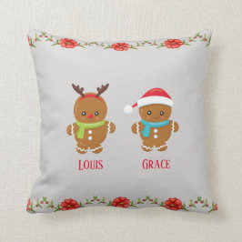 Almofada Casal do biscoito do pão-de-espécie com nomes