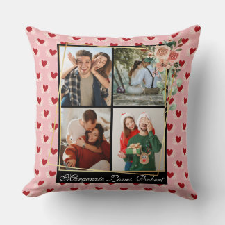 Almofada Casal Personalizado 4 Fotos Moderno Chic Elegante