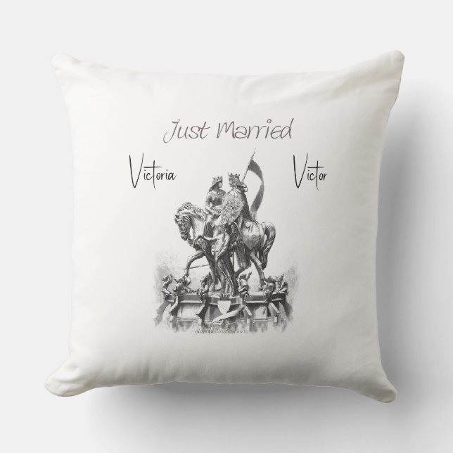 Almofada Casal Recém-Casado Renascentista a Cavalo (Frente)