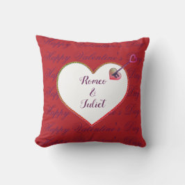 Almofada Casal Red White Heart Love Elegant Dia de os namor