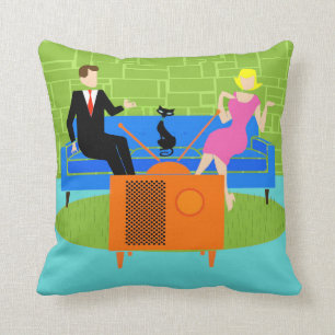 Almofada Casal retro com travesseiro decorativo do gato