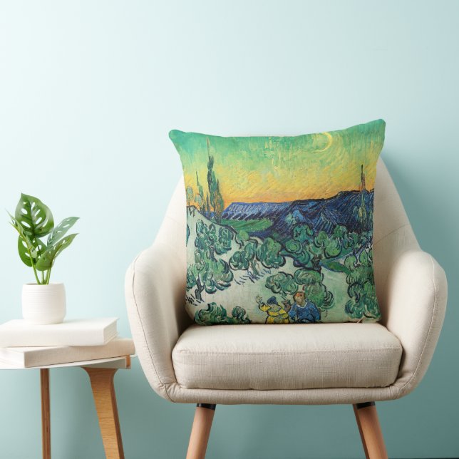 Almofada Casal Romântico de Van Gogh Caminhando sob a Lua (Cadeira)