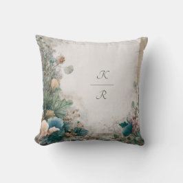 Almofada Casamento de Arte Folk Rustic Greenery