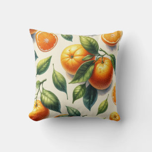 Almofada Casamento de Folhas de Laranja com Aquarela