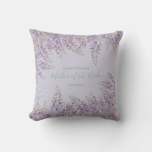 Almofada Casamento de Jardim Floral de Purple Wisteria Sage