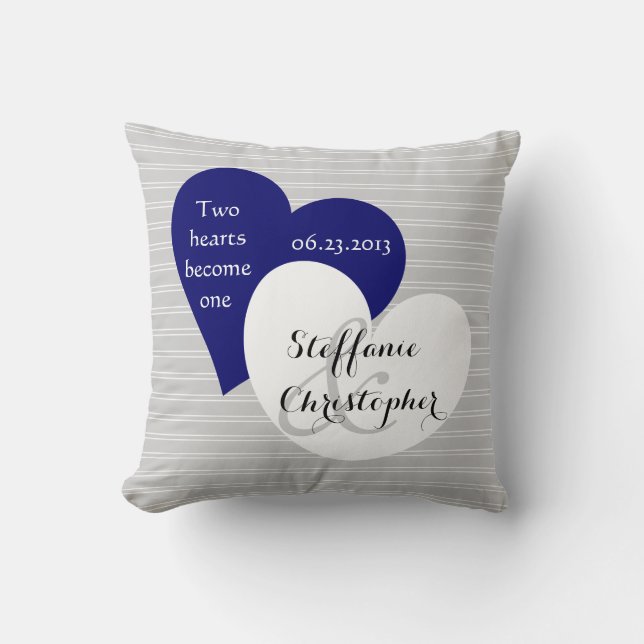 Almofada Casamento feito sob encomenda da lembrança, riscas (Frente)