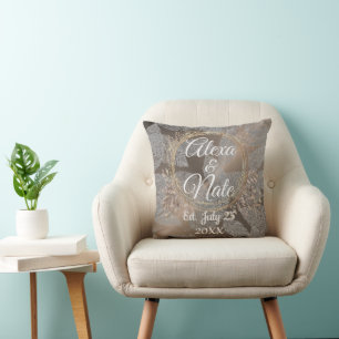 Almofada Casamento Floral de Rosa Blush