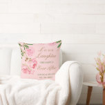 Almofada Casamento Floral Romântico Personalizado de Peony<br><div class="desc">O Travesseiro decorativo de Casamento Floral Romântico de Peony Rosa Personalizado apresenta um elegante design estético de flores cor-de-água cor-de-rosa cor-de-rosa. ♥ Personalize-o com o seu texto usando os campos modelo. INA: Se você quiser mudar o estilo da fonte, a cor ou o posicionamento do texto, basta clicar no botão...</div>