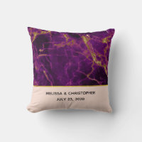 Casamento Moderno Roxo e Dourado Abstrato Marble