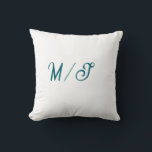 Almofada Casamento monograma turquesa nome casal simples es<br><div class="desc">design</div>