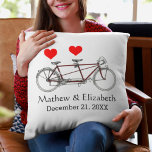 Almofada Casamento Personalizado Da Bicicleta De Bicicleta<br><div class="desc">Travesseiro De Casamento Personalizado De Bicicleta De Bicicleta De Bicicleta De Fita De Fita De Vintage</div>