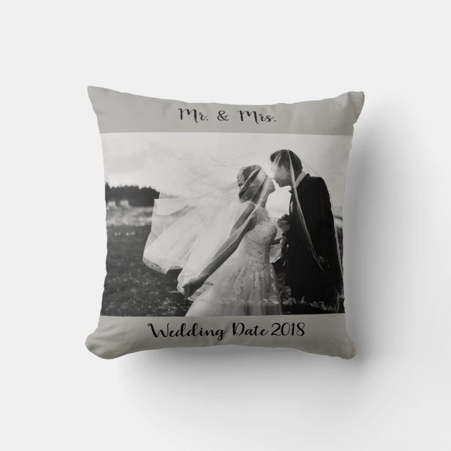 Almofada Casamento Preto e Branco (Frente)
