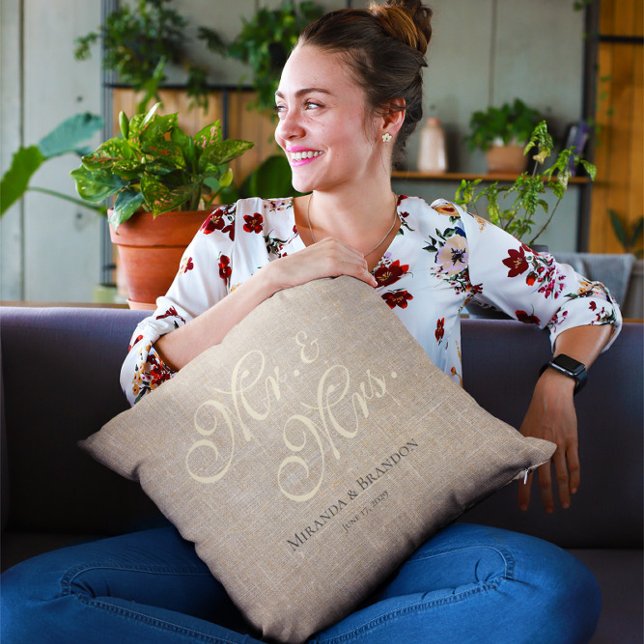 Almofada Casamento simples do Tecido Linen Cotton russo (Criador carregado)