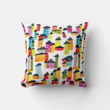 Casas bonitas e coloridas arte aquática