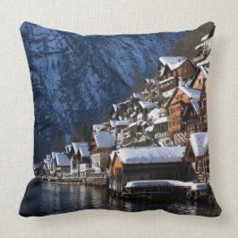 Almofada Casas de madeira ao largo de Hallstatt, Áustria