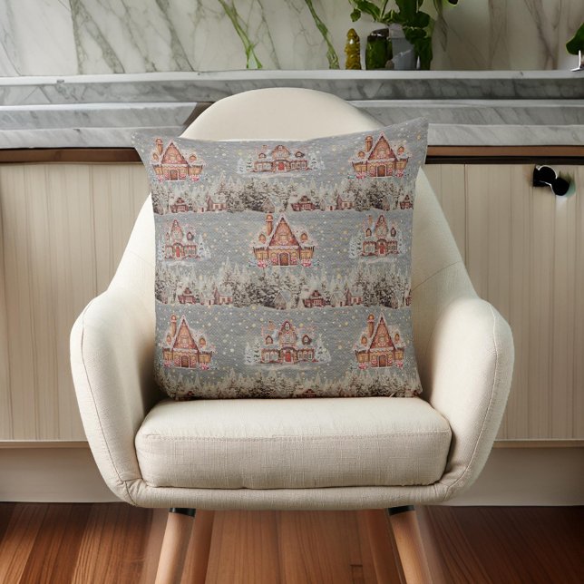Almofada Casas de Natal Gingerbird Flocos de neve Cinzas de (Criador carregado)