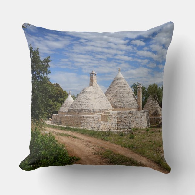 Almofada Casas de Trulli em Puglia/Apulia (Frente)