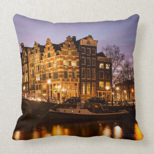 Almofada Casas do canal de Amsterdão no travesseiro